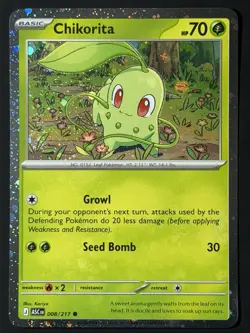 🌀Double Swirl🌀 Chikorita 008/217 Ascended Heroes Cosmos Holo Promo Pokemon NM - Image 1