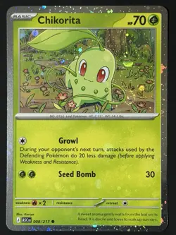 🌀Double Swirl🌀 Chikorita 008/217 Ascended Heroes Cosmos Holo Promo Pokemon NM - Image 2