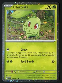 🌀Double Swirl🌀 Chikorita 008/217 Ascended Heroes Cosmos Holo Promo Pokemon NM - Image 3