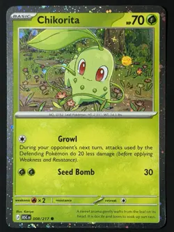 🌀Double Swirl🌀 Chikorita 008/217 Ascended Heroes Cosmos Holo Promo Pokemon NM - Image 4