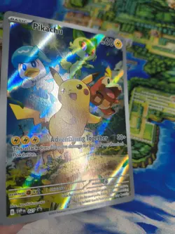 Pokemon TCG Scarlet & Violet Promo SVP 027 Pikachu illustration 2023 - Image 2