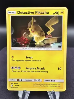Detective Pikachu Holo 10/18 2019 Pokemon TCG - Image 1