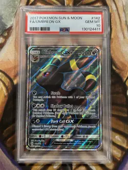 2017 Pokemon Umbreon GX (142/149) Sun & Moon English Full Art - PSA 10 Gem Mint - Image 1