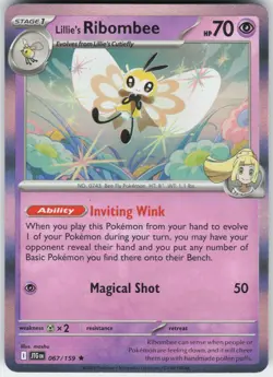 Lillie's Ribombee 067/159 Rare Journey Together Pokemon Near Mint - Image 1