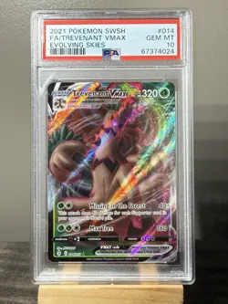 2021 POKEMON SWORD & SHIELD EVOLVING SKIES #014 FULL ART/TREVENANT VMAX PSA 10 - Image 1