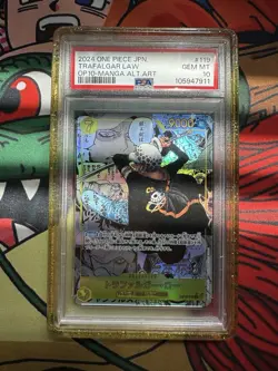 PSA 10 One Piece TCG Japanese Trafalgar Law OP10-119 Alternate Art Manga - Image 1