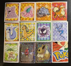 1999 Pokemon Merlin Stickers Opened Pack Lot Of 12 - Image 1