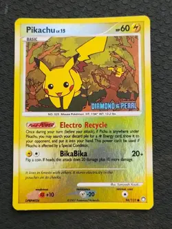 Pikachu - Pokemon TCG Mysterious Treasures Rev Holo Stamped LP Burger King Promo - Image 1