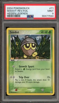 Pokemon Seedot EX Hidden Legends Reverse Holo #71 PSA 9 Mint - Image 1