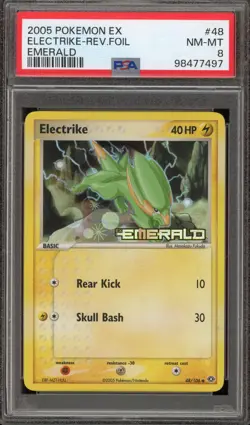 Pokemon Electrike EX Emerald Reverse Holo #48 PSA 8 - Image 1