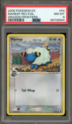 Pokemon Mareep EX Dragon Frontiers Reverse Holo #54 PSA 8 - Image 1