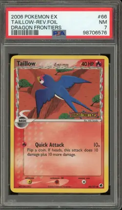 Pokemon Tailow EX Dragon Frontiers Reverse Holo #66 PSA 7 - Image 1