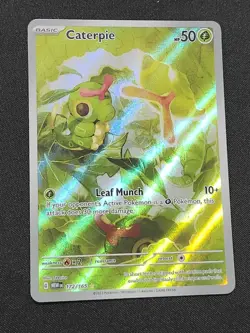 Pokemon Caterpie 172/165 Scarlet & Violet 151 Illustration Rare Holo - Image 1
