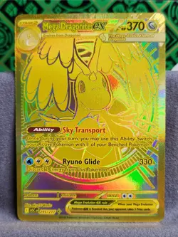 Mega Dragonite Ex 295/217 GOLD HYPER RARE POKEMON ASCENDED HEROES, NM - Image 1