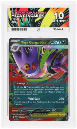 Graded Pokemon Mega Gengar ex 056/094 Phantasmal Flames ACE 10 Perfect Subgrades - Image 1