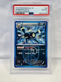 Pokemon Umbreon Black &White Holo Rare 64/116 Plasma Freeze 2013 PSA 6 - Image 1