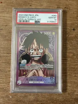One Piece JPN Monkey.D. Luffy Op05 Alternate Art Leader PSA 10 - Image 1