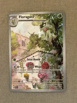 Pokemon TCG Floragato Paldea Evolved Holo Illustration Card 197/193 - Image 3