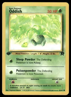 Pokemon Cards Oddish 63/82 1st Edition Team Rocket WOTC Common NM - Image 1