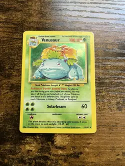 Pokemon TCG Venusaur Base Set Holo Rare Card 15/102 Vintage WOTC - DMG See Pics - Image 2