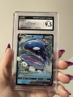 Kyogre V Crown Zenith Holo 037/159 CGC Graded 9.5 Holo 2023 Pokemon Card - Image 1