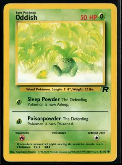 2000 Classic - Team Rocket Oddish #63 Non Holo Pokemon Card - Image 1