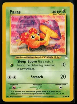 2001 Neo Revelation Paras #47 Non Holo Pokemon Card - Image 1