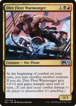Dire Fleet Warmonger (217) – Core Set 2021 M21 – MTG Magic the Gathering - Image 1