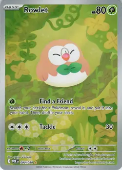 Pokemon TCG Rowlet IR Illustration Rare ME03: Perfect Order #090/088 NM - Image 1