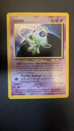 Pokemon TCG Celebi Neo Revelation Holo Rare Card 3/64 Unlimited - Image 1