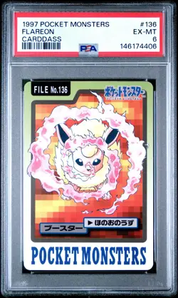 1997 POCKET MONSTERS CARDDASS #136 FLAREON PSA 6 - Image 1