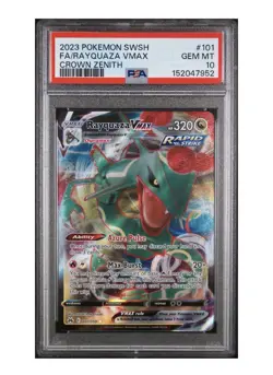 POKEMON ENGLISH SWSH CROWN ZENITH #101 RAYQUAZA VMAX PSA 10 🔥📈 - Image 1