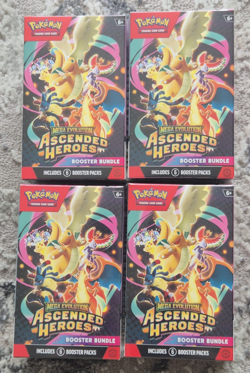 x4 New/Sealed Pokemon TCG: Mega Evolution-Ascended Heroes Booster Bundle 6 Packs - Image 1