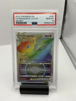 2022 Pokemon Dragonite VSTAR Secret Rare Pokemon GO 081/078 PSA 10 GEM MINT - Image 1