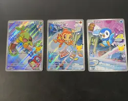 First partner illustration collection pokemon Turtwig Chimchar Piplup 4 Sinnoh - Image 1