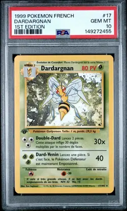 Carte Pokemon Dardargnan 17/102 Set de base Edition 1 PSA 10 GEM MINT 🔥 - Image 2