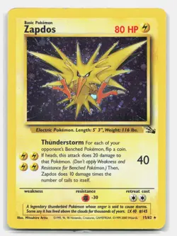 Zapdos - 15/62 (Cosmos Holo) Miscellaneous Cards & Products 015/062 Holo HP/DMG - Image 1