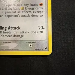 Rayquaza 2005 Deck Exclusives Holo Rare Card 22/107 LP Condition w/swirl - Image 5