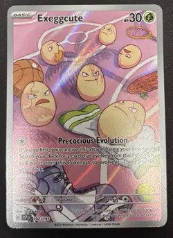 Pokemon Exeggcute TCG Holo Rare Card 192/191 Sv08: Surging Sparks Illustration - Image 1