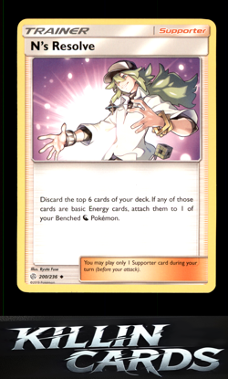 N's Resolve 200/236 Pokemon Uncommon SM - Cosmic Eclipse Card NM - Image 1