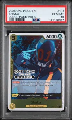 2025 ONE PIECE JUDGE PACK VOLUME 5 101 SHAKA PSA 10 GEM MINT - Image 1