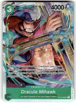 One Piece TCG Dracule Mihawk ST12-003 SR NM English Green Zor& Sanji Deck FOIL - Image 1