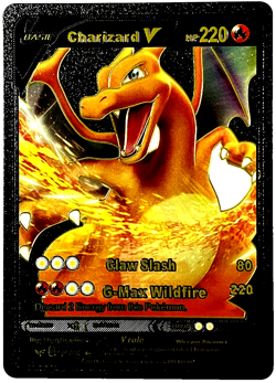 Charizard V Black Foil Fan Art Vinyl Collector Pokemon Card 138/202 HP220 - Image 1