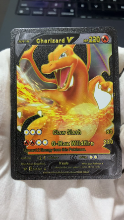 Charizard V Black Foil Fan Art Vinyl Collector Pokemon Card 138/202 HP220 - Image 2