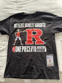 One Piece Monkey.D.Luffy From Rutgers Basketball Game Card W/poster And Tshirt - Image 2