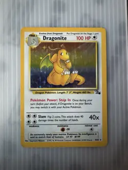 Pokemon TCG Dragonite Holo Rare Unlimited Card 4/62 Fossil Base Set 1999 - Image 3