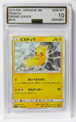 Pikachu 016/064 Dream League Sm11b AGS 10 Gem Mint JP Graded Pokemon Card Slab - Image 1