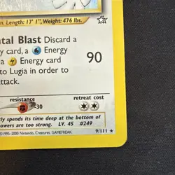Pokemon Lugia Neo Genesis 1st Edition Holo Rare 9/111 90 HP Card English - Image 4