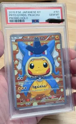 2015 XY-P 151 Poncho Pikachu Gyarados GARY Pokemon Promo Card PSA 10 Gem MINT - Image 1