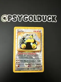 Snorlax Base Set 2 Holographic Pokemon Sticker Card - Image 1